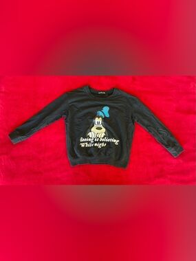 YHS Fashion Women's Long Sleeve  "Goofy" Pullover Black Sweatshirt Sz: S